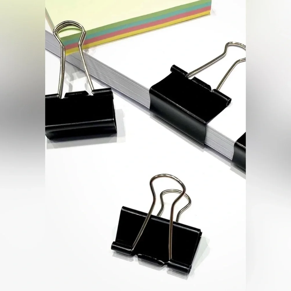 Medium Binder Clips (40 pieces total) - Black